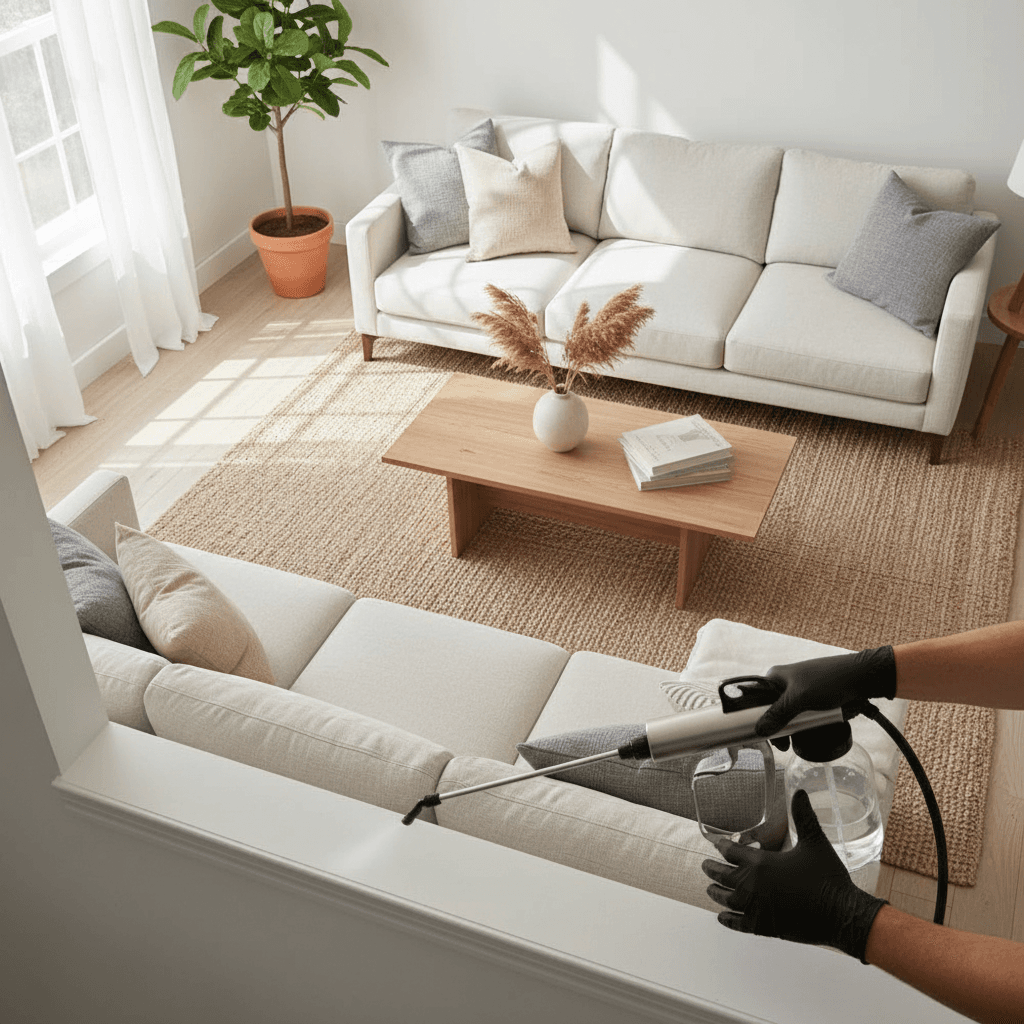 Residential pest control treatment in home